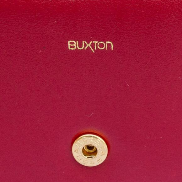 BUXTON Red Leather Crossbody Small Purse Large Organizer Wallet - Picture 11 of 11